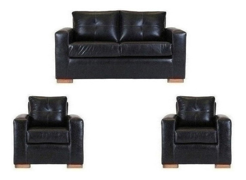 Living Franco 211 Pata Madera Pu Negro / Muebles América