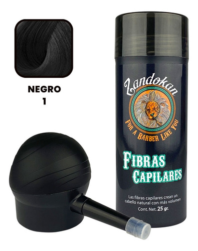 Fibra Capilar 25 Gr + Aplicador Color Negro Zandokan