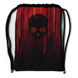 Tula Deportiva Impermeable Calavera Lluvia Roja