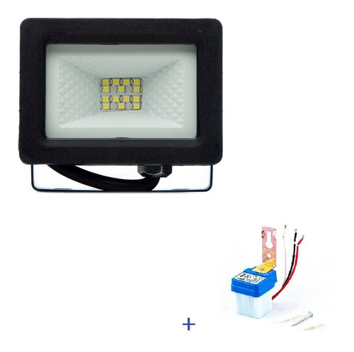 Proyector Reflector Led 30w  + Fotocelula Sica Ip65 Luz Fría