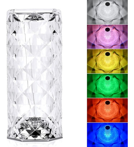 Lampara De Cristal Led Multicolor Escritorio Mesa De Noche