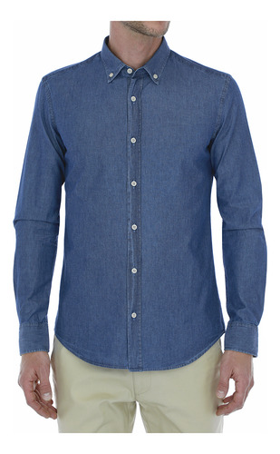 Camisa Scappino Slim Fit Denim De Algodón 3852