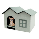 Casa Y Cama Para Gatos Mascota Plegable 63x37x43cm Portátil Color Blanco