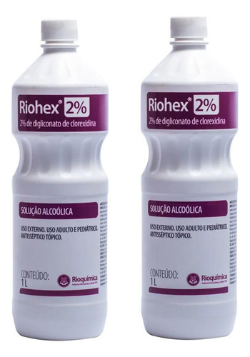 Kit Solução Alcoólica 2% Riohex Com 2un 1l - Rioquímica