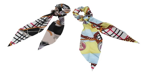 Pack 2 Scrunchies Coleteros Colores Abtract Amarre Cabello