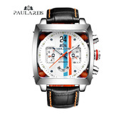 Reloj Mecánico Cuadrado Paulareis Tg02 Para Hombre Color Del Fondo Silver/white