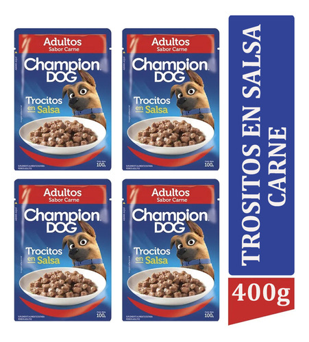 Alimento Húmedo - Trocitos En Salsa  Carne Champion Dog 400g