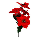 Adorno Navidad Ramo Pick Flor 5 Poinsettia Navideño