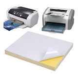 Papel Adhesivo Brillante Laser 100 Hojas Para Etiquetas