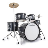 Bateria Turbo Junior 16/12/08/10/10 Black Satin Wood C/ferra