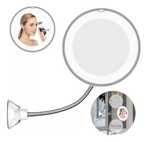 Espejo Con Luz Led Aumento Zoom X10 Cosmetico Maquillaje 