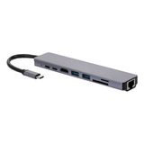 Hub Adaptador Usb Tipo C 8 En 1 Rj45 Ethernet