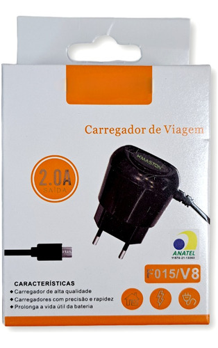 Kit 20 Carregador Micro Usb (v8) H'maston F015 Atacado