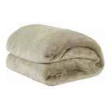 Cobertor Manta Solteiro Quente Macia 220x150 Microfibra Bege
