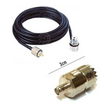 Cabo Rg-58 Antena Px 5,5m 2 Conector + Adaptador Baofeng