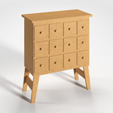 Organizadora Quadrada Mini Table 12 Gav Falsas Mdf Cru