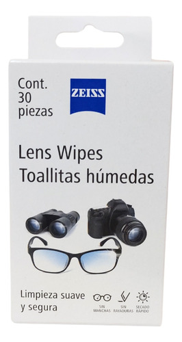 Lens Wipes Zeiss Toallitas Humedas Limpieza Anteojos Retiro