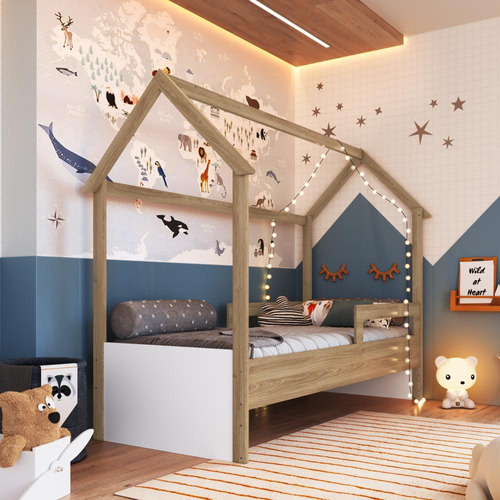 Cama Infantil Montessoriana Aveiro Com Branco