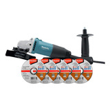 Miniesmeriladora Makita M0901 + 5 Discos De Corte Para Metal