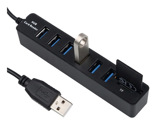 Hub 6 Puertos Multi Usb 3.0 Adaptador Hub Con Tarjeta Sd 