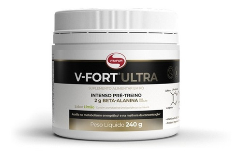 Pré-treino V-fort Ultra 240g Sabor Limão - Vitafor