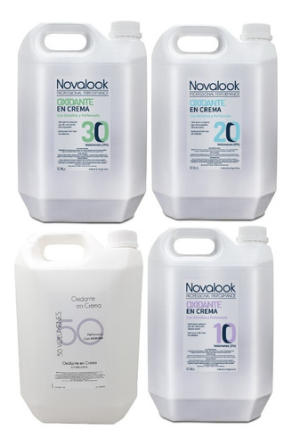 Oxidante 10 20 30 Y 50 Volumenes Combo X4 Novalook 5lt C/u