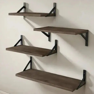 Pack de 4 Repisas Flotantes de Madera para Decoración del Hogar - Color Satélite | Envío gratis