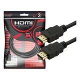 Cabo Hdmi 2m 4k Hdr Ultra Hd Ponta Gold 24k 2.0 Reforçado