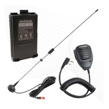 Antena Externa 106uv Magnética Baofeng + Ptt Mike+bateria 5r