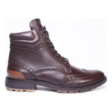 Borcego Bota Stork Man Hombre Cuero Con Cierre Cordones.