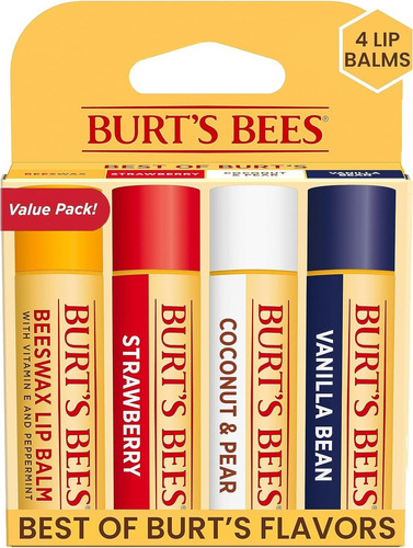 Bálsamo Labial, Hidratante Burt's Bees 4 Piezas U. S. A.
