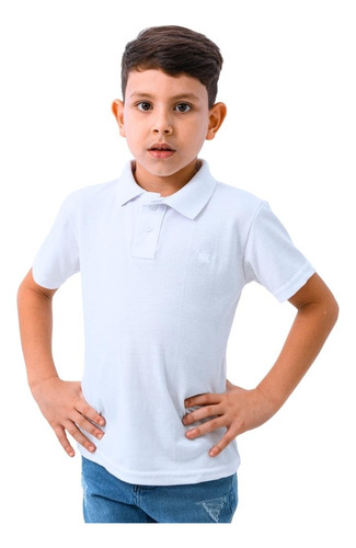 Camisa Infantil Polo Piquet Algodão Manga Curta Confortável