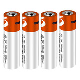 Kit 4 Bateria De Lítio Aa Recarregável Tipo C De Porta 1,5 V