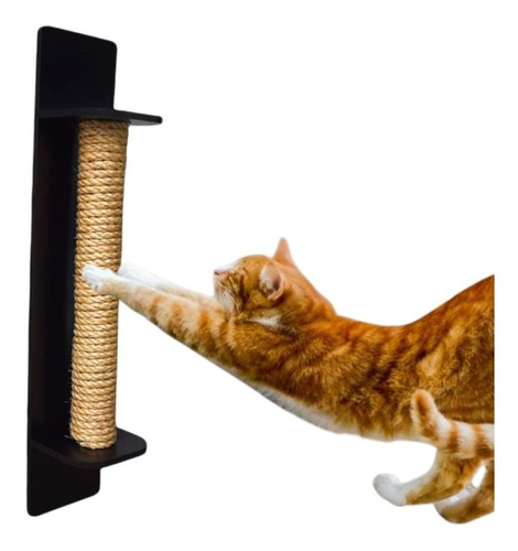 Arranhador De Parede Vertical 30cm Madeira Com Sisal Gatos