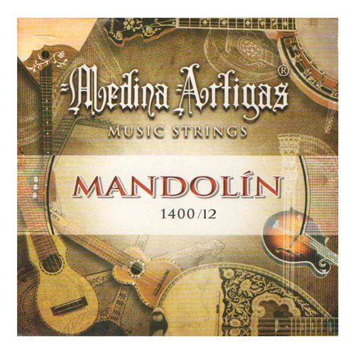 Set De 12 Cuerdas Para Mandolina Medina Artigas 1400-12