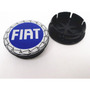 Juego Kit De 4 Tapas Centro Rin Emblema Fiat Azul Fiat Panda