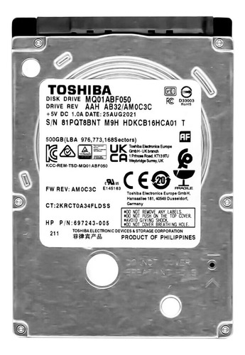 Disco Duro Interno Toshiba 2.5  Series Mq01abf050 500gb