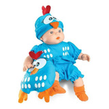 Boneca Galinha Pintadinha Mini Baby Com Travesseiro Roma 