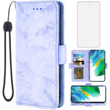 Funda Para Samsung Galaxy S21 Fe -marmol Violeta + Tarjet...