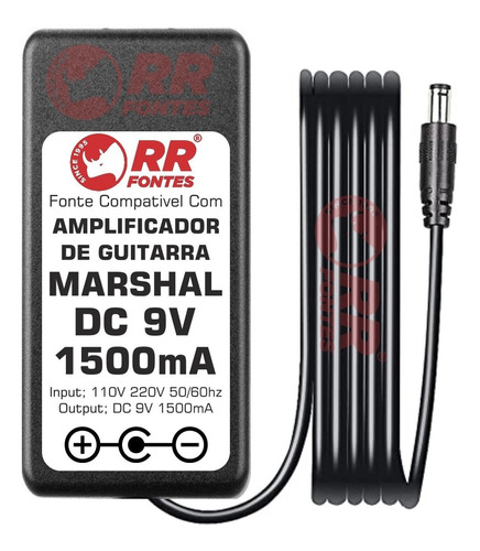 Fonte 9v 1.5a Para Amplificador De Guitarra Marshall Mg2fx