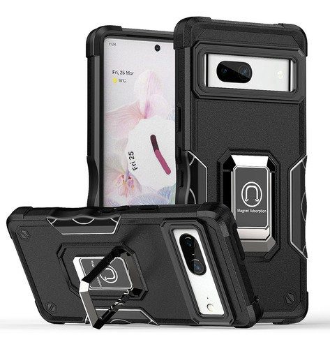 Funda Para Google Pixel 7/7 Pro Con Soporte Metálico De Sili