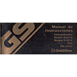 Manual Videograbadora Goldstar  Modelo R G41a Y R G21a