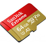 Memoria Sandisk Extreme 64gb Microsd A2 V30 U3 (especial 4k)
