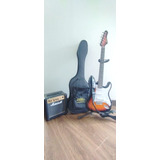 Guitarra Texas Con Amplificador Marshall Mg10 Y Estuche Duro