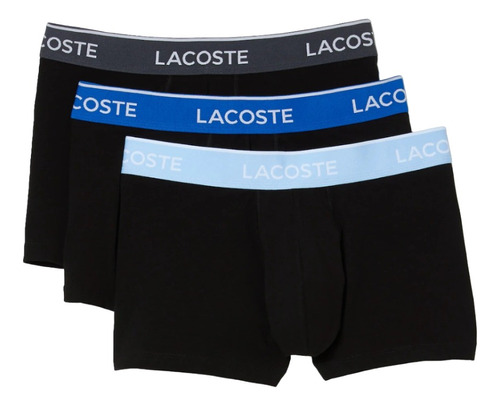 Boxer Algodon Hombre Lacoste Pack X3 Sous Vetement Celeste