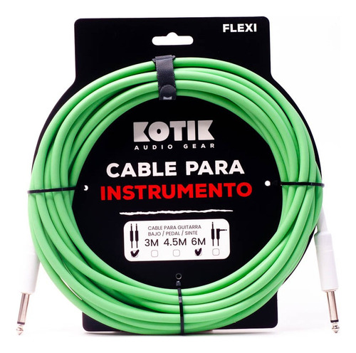 Kotik Cable Para Instrumento Flexi 6m Verde