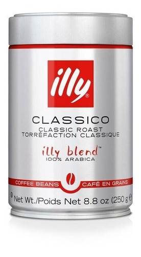 Café Illy En Grano Tostado Clásico 100% Arábiga Lata 250 Gr
