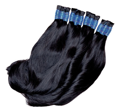 Cabelo Humano Natural 65cm Liso Leve Ondulado 100g Liga Azul Cor Castanho