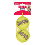 Kong Squeak Air Balls Large Juguete Pelota Perro Pack X2- Color Amarillo Tenis