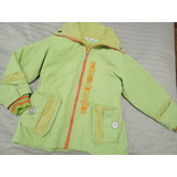 Campera D Nena Verde Manzana/naranja Abrigada Talle 6/8 Años